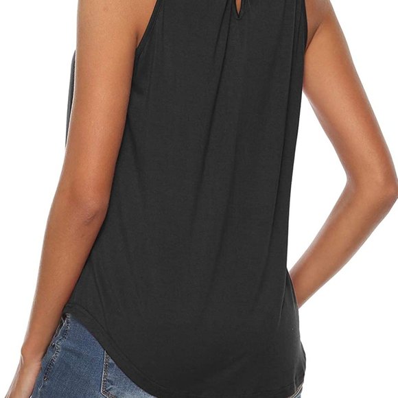 Bluetime Women's Summer Halter Spaghetti Strap Lace Flowy Tank Tops striped - Picture 5 of 5